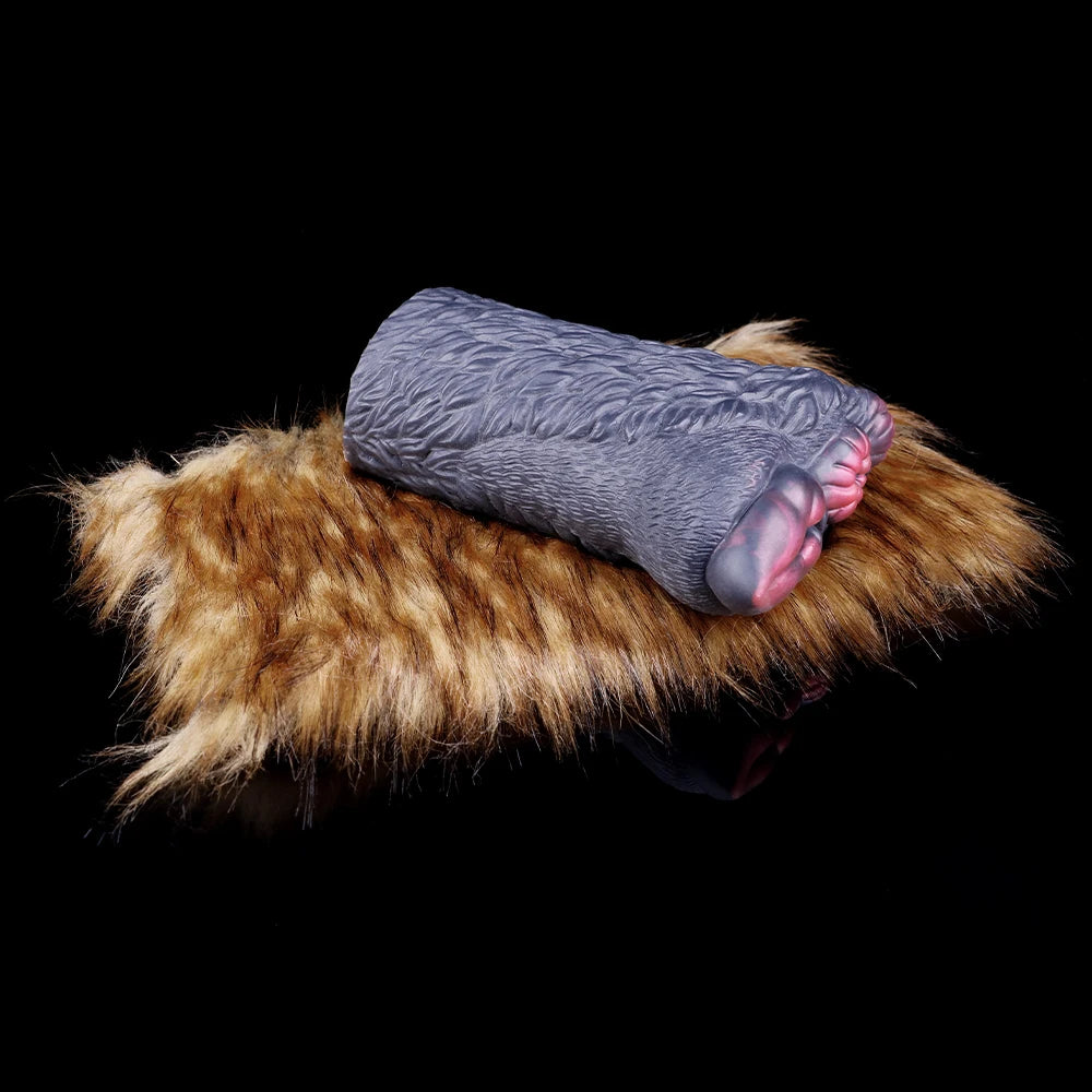 ASHBURN Fantasy FURRY  Male PUSSY POCKETS Masturbator With Furry beast Silicone Pocket Pussy Stroker  Double ChannelArtificial Vagina Sex Toys For Men