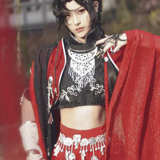 Chinese TV Series TGCF Tian Guan Ci Fu Xie Lian Hua Cheng Cosplay Costume Hua Cheng Loulan Cos Dress Hanfu Full Set