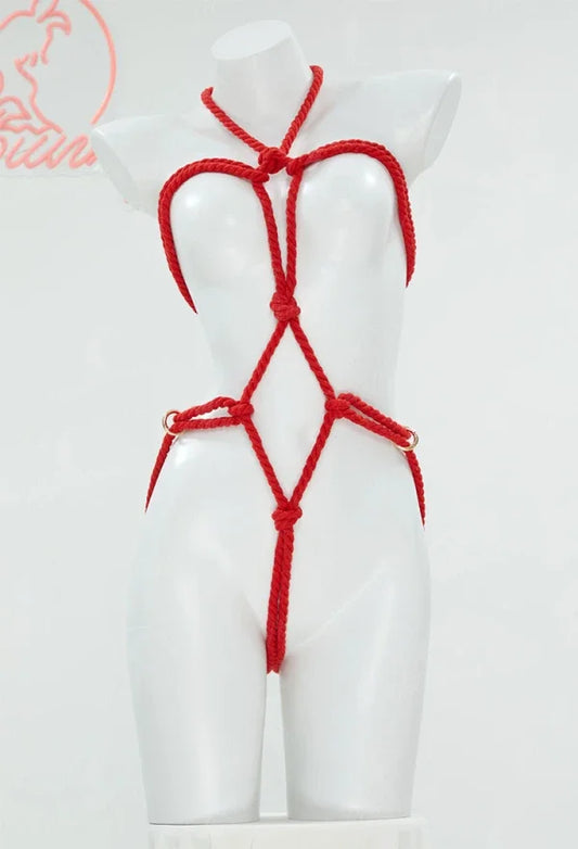 Mobbunny Women's Lingerie Accessory Red Rope Body Chain Bondage Cosplay Accessory