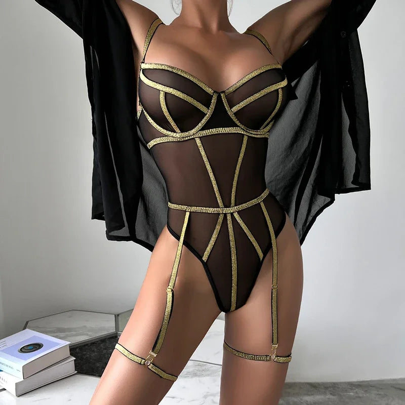 Toucheart Women's Underwear Sets Sexy Bodysuits Micro Threads Sexy Woman Lingerie Femme Sexys Bra Panties Set Lingerieset Dames