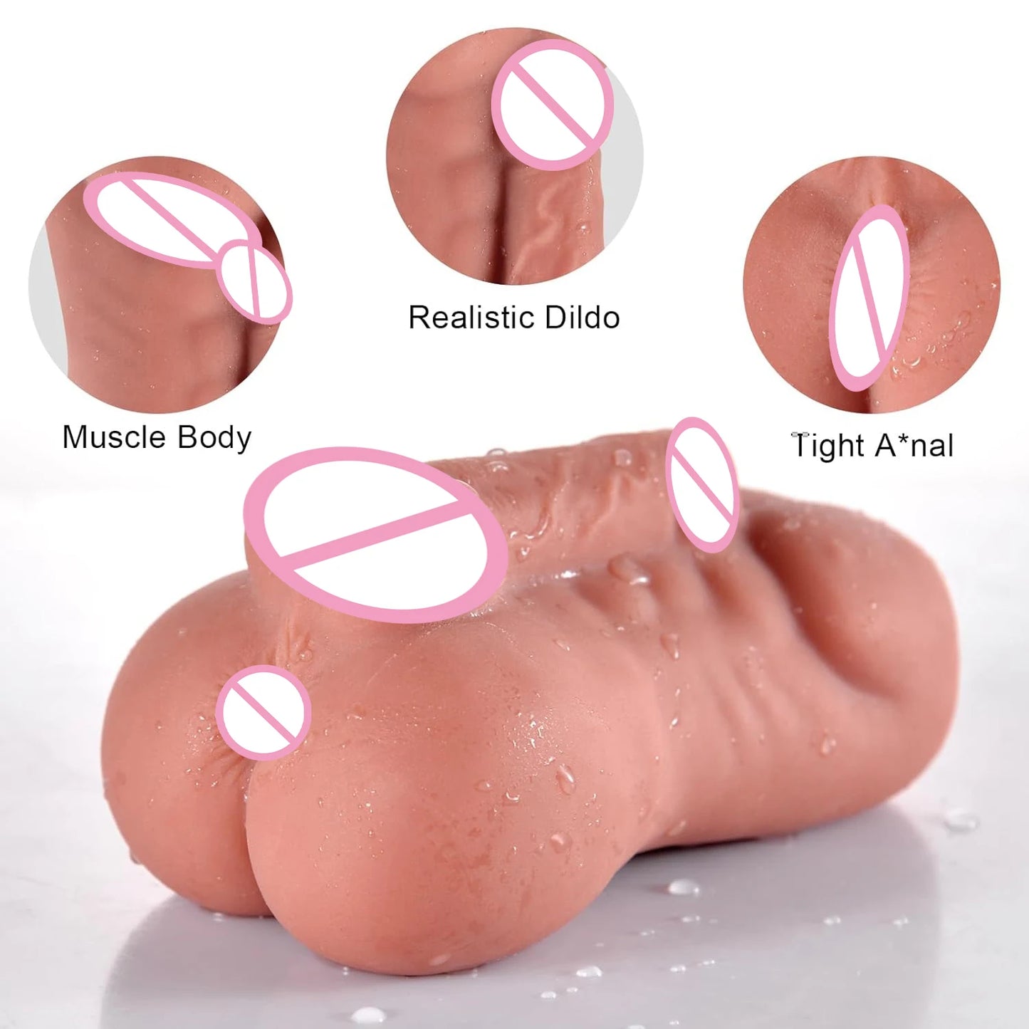 HESEKS Realistic Anal Male Masturbator with Big Anus for Men Portable Love Doll Male Sex Toys for Gay 18+ grinder