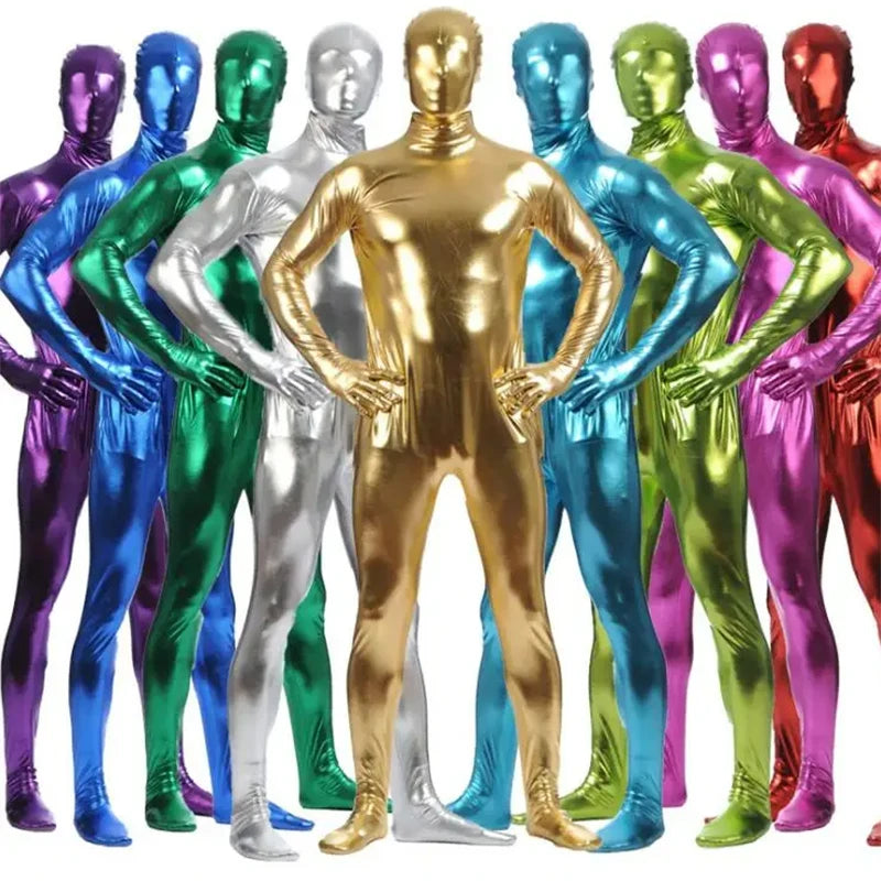 Metallic Solid Color Shiny Morph suits S-XXXL