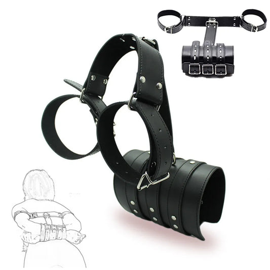 Leather Handcuffs Bdsm Straps Sex Toys SM Sexy Bondage Cuffs Arms Behind Back Restraints Erotic Adult Toys For Women Couples