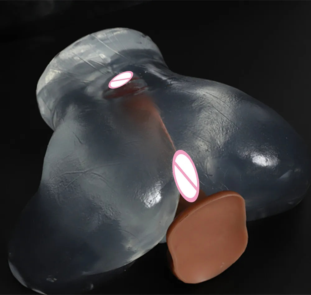 Transparent Masturbator Doll Sex Toys For Men Clear Ass Man Penis Stroker with Virgin Vagina Anal Hole Pocket Pussy Masturbation