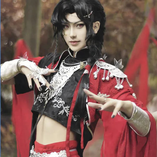 Chinese TV Series TGCF Tian Guan Ci Fu Xie Lian Hua Cheng Cosplay Costume Hua Cheng Loulan Cos Dress Hanfu Full Set