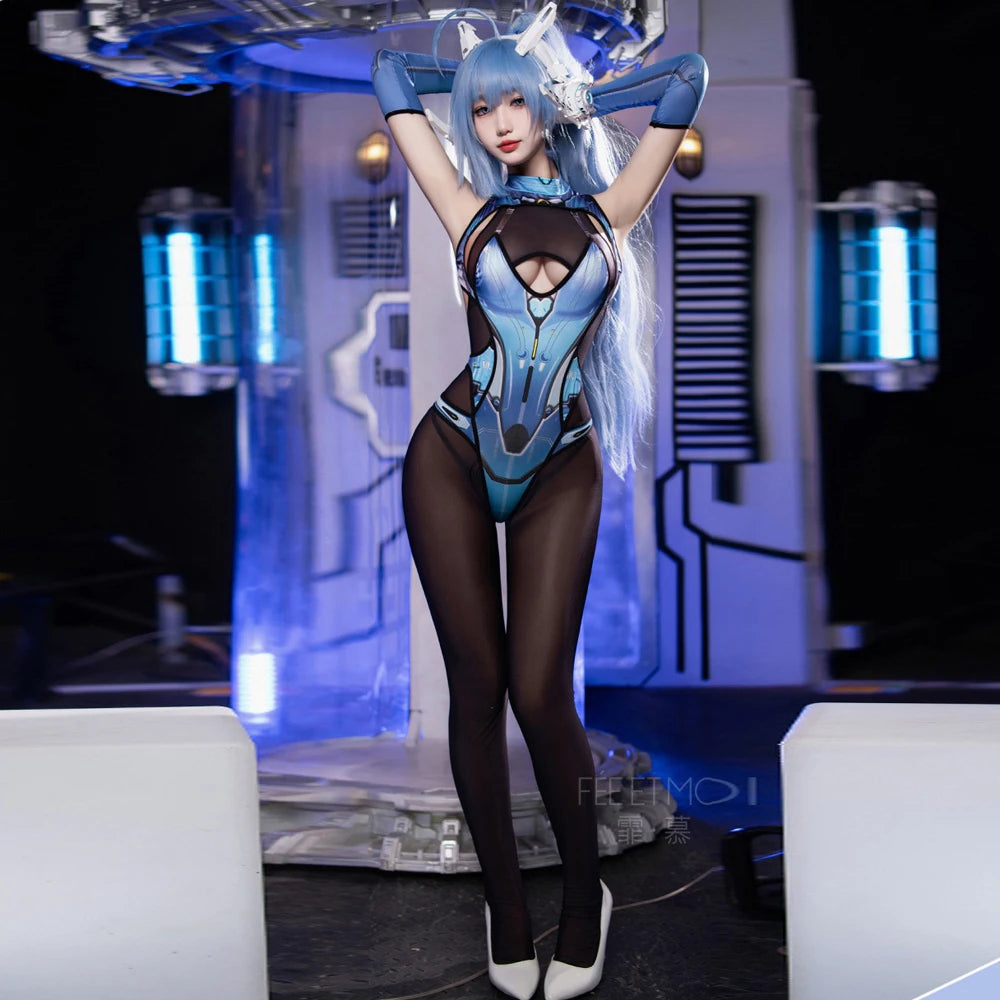 AniLV Punk Cyber City Future AI Mechanical Warriors Mech Jumpsuit Women Bodysuit Pantyhose Outfits Cosplay Costume