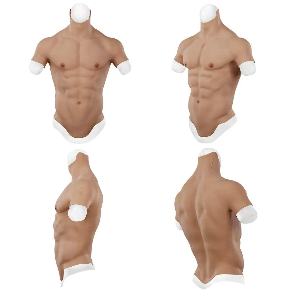 Silicone Muscle Chest Realistic Male Chest Vest Abdominal Muscle Simulation Skin Silicone Soft Movie props Cosplay