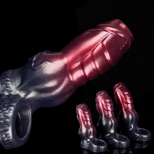 ASHBURN  Huge Knot Penis Sleeve Fantasy Sheath Sex Toys for Men Cock Ring Stretcher Extender Sleeve Delay Ejaculation Adult Products