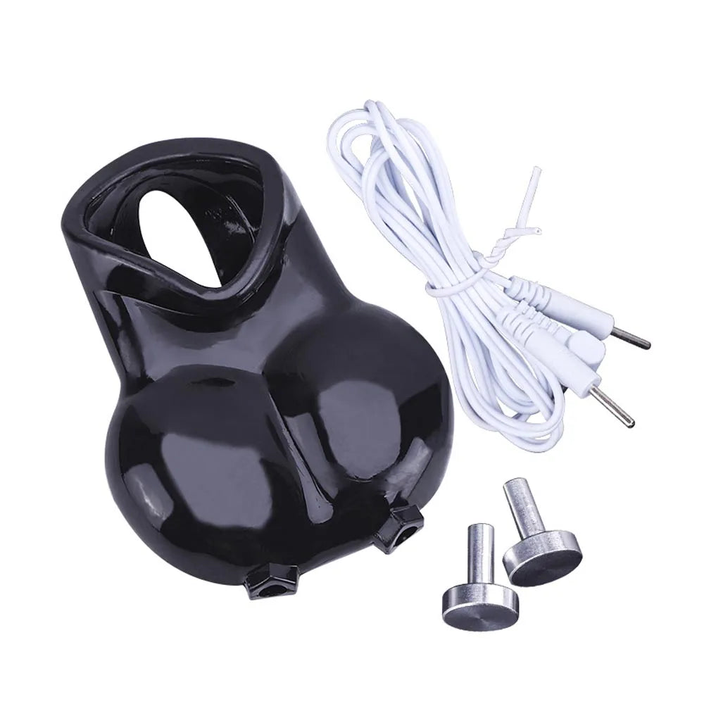 ASHBURNS Electro Shock Anal Butt Plug Electric Nipple Sucker Clamps E-stim Penis Plug Ring Cock Cage SM Chastity Couple Sex Medical Toys