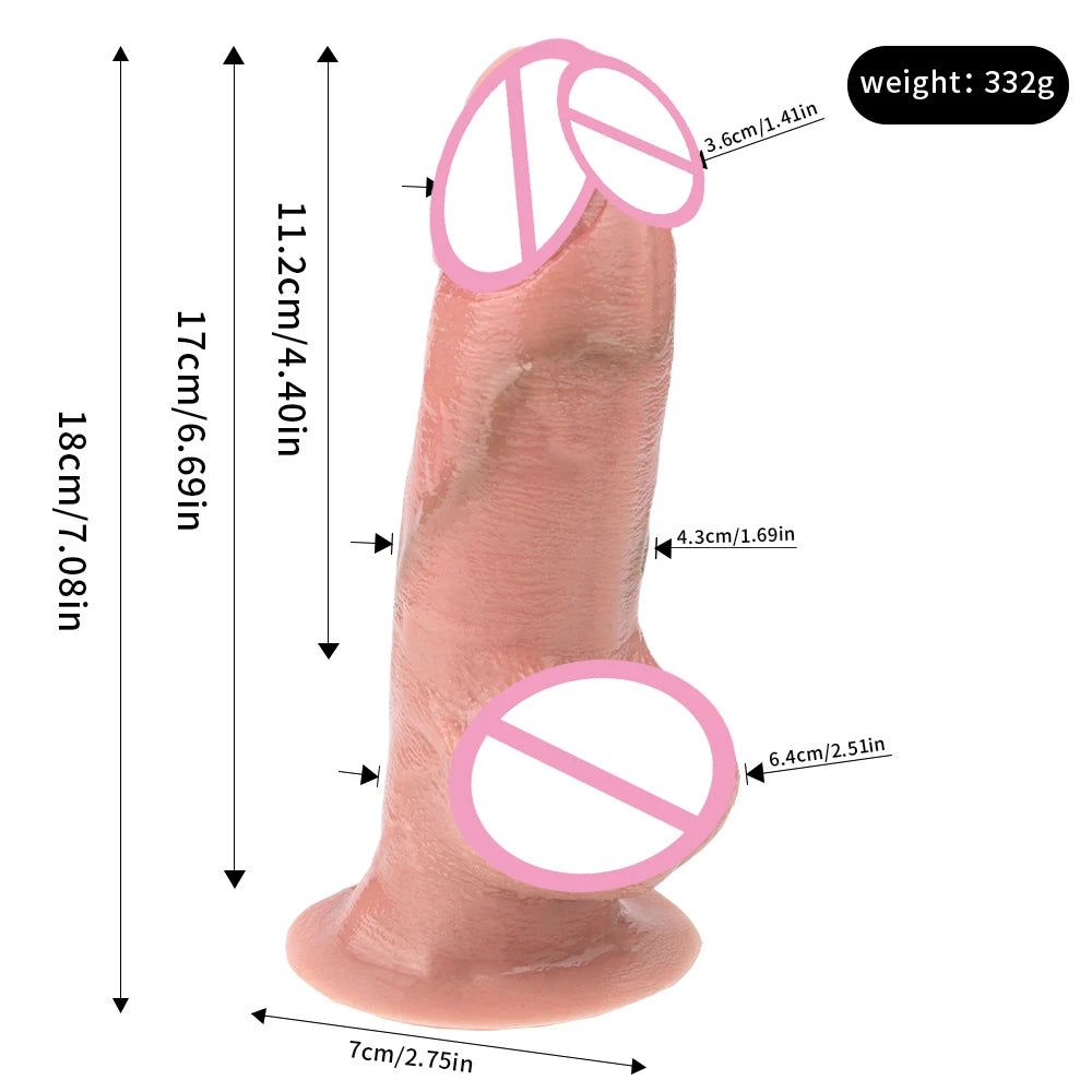 ASHBURN Silicone Skin Touch Realistic Double CONNECTED "FROCKING"DILDO Seamless Lifelike PenisS