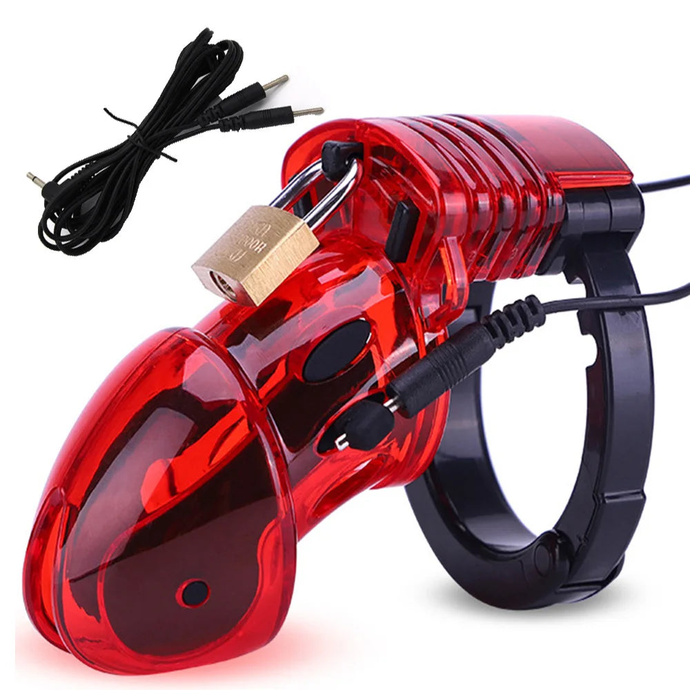 ASHBURNS Electro Shock Anal Butt Plug Electric Nipple Sucker Clamps E-stim Penis Plug Ring Cock Cage SM Chastity Couple Sex Medical Toys