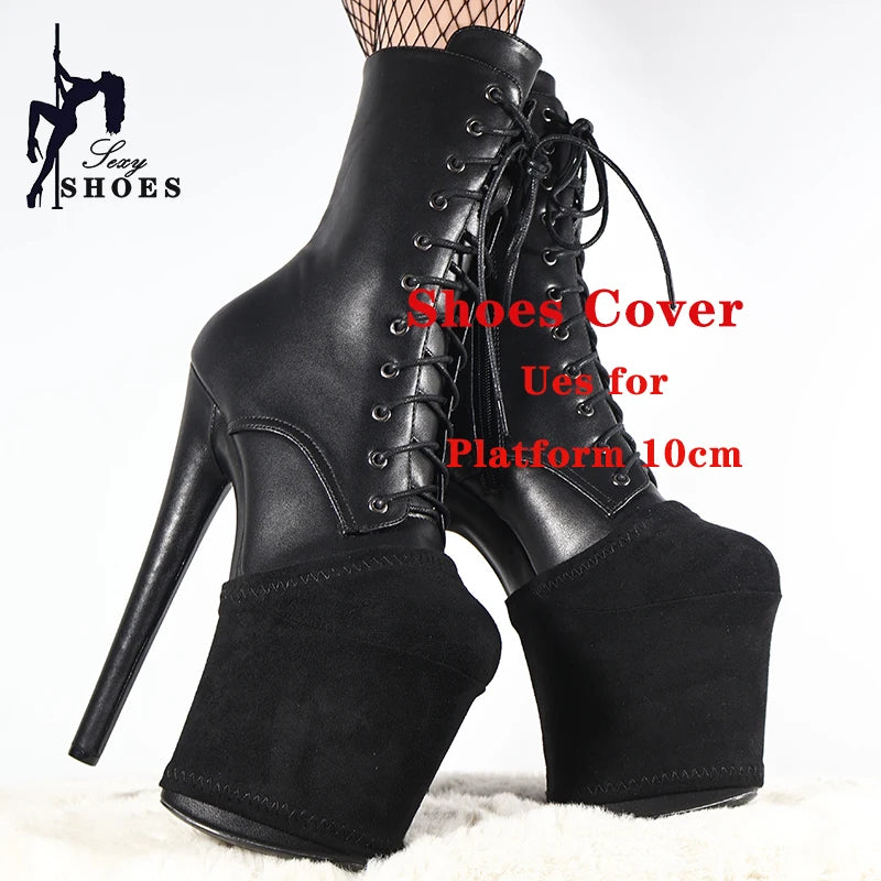 Women Pole Dance Shoes Training Protective Cover Overshoes Platform 10CM Sandals Protectors Suede Wear-Resist Boots Shoes Cover