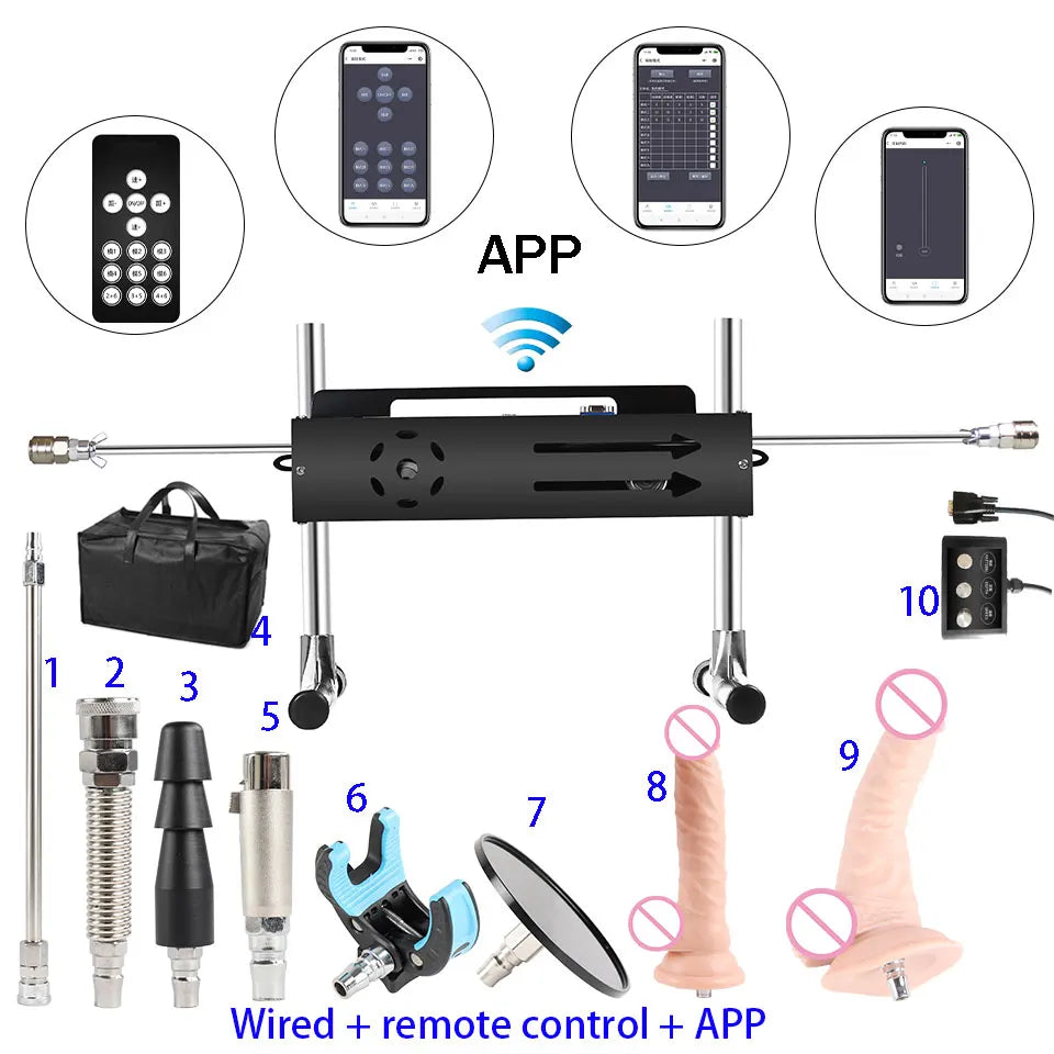 NEW Wireless APP Sex Machine with Amazing Features,Powerful,All Angle Adjustable,No Moveback Machine,200W motor, stroke 15cm