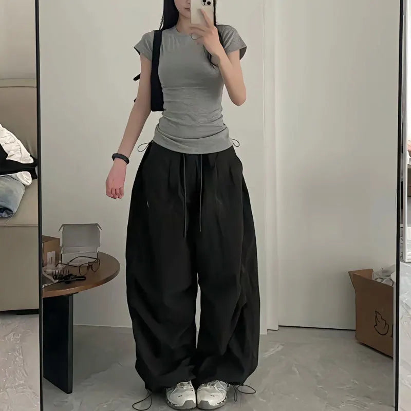 Oversized Sweatpants Women Y2K Streetwear White Wide Leg Joggers Harajuku Baggy Cargo Pants Summer Korean Casual Trousers New