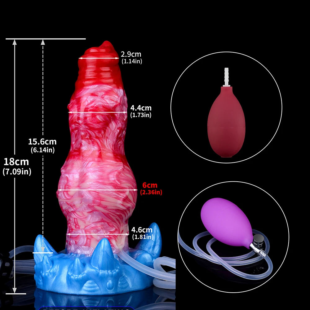 ASHBURN Knot Inflatable Ejaculation Dildo LARGE