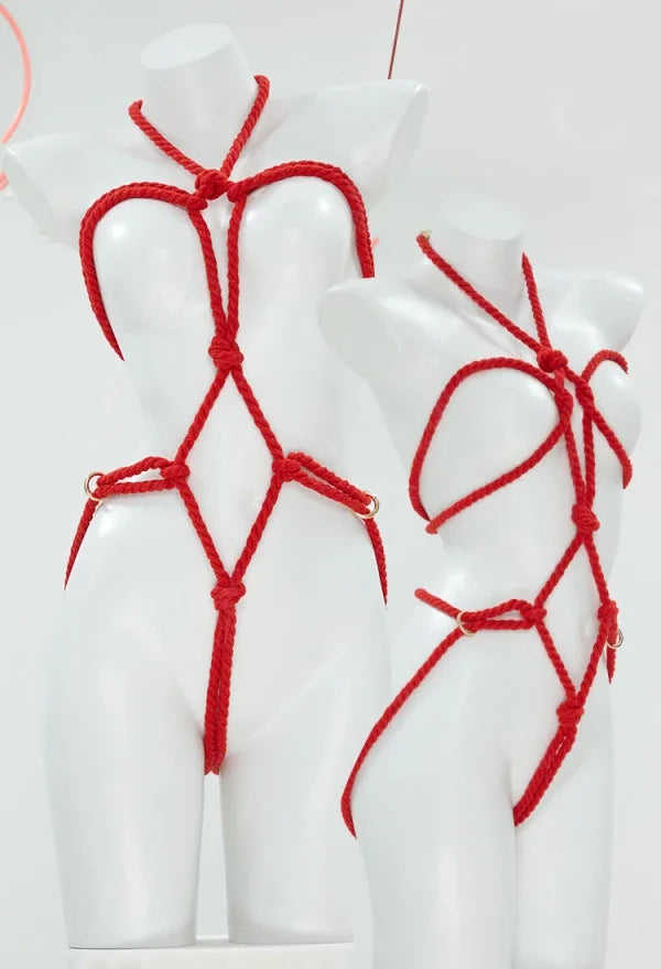 Mobbunny Women's Lingerie Accessory Red Rope Body Chain Bondage Cosplay Accessory