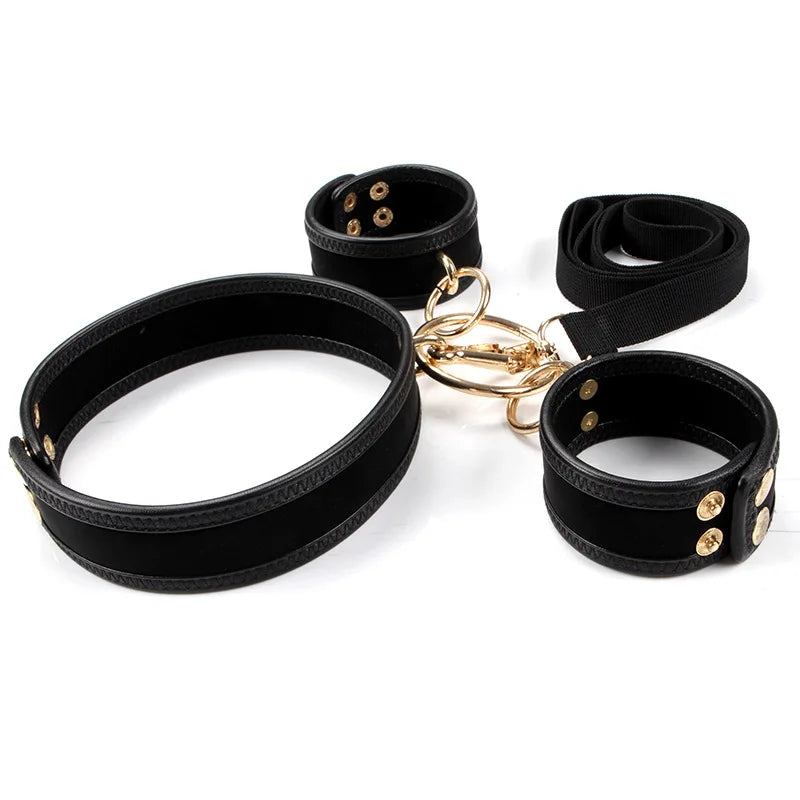 SM Slave Handcuff Collar Leash Sex Toy Kits Adult BDSM Restraint Bondage Gear Adjustable Couple Erotic Games Strap Sets Sex Shop