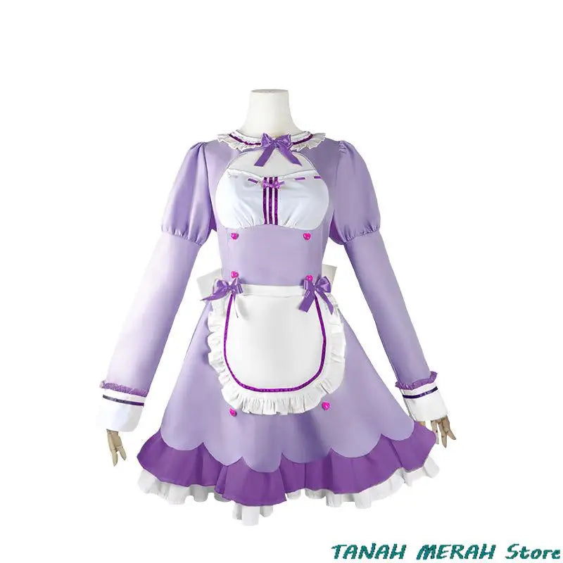 Anime Game Nekopara Chocola Vanilla Cosplay Costume Wig Maid Dress Lolita Servant Skirt Woman Sexy Kawaii Birthday Party Suit
