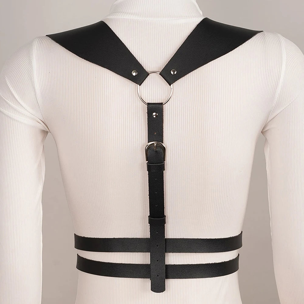 Women Fashion Leather Harness Waist Belt Pu Leather Harness Corset Suspenders for Women Goth Harness Women Clothing Accessories