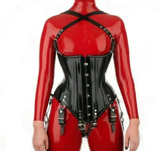 ASHBURN 100%Latex Rubber fashion Gummi Black corset Sports Party racing uniform fitness pool cool sport hand customized 0.4mm XS-XXL