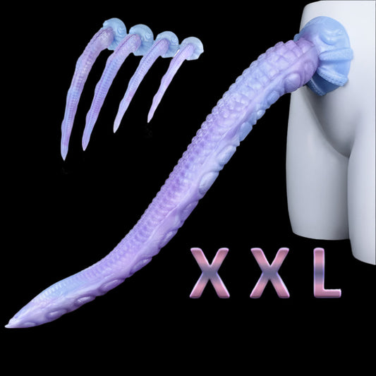 ASHBURN S-XXL 25IN Super Long Tentacle Dildo with Sucker for Deep Penetration WORKS WITH STRAPON