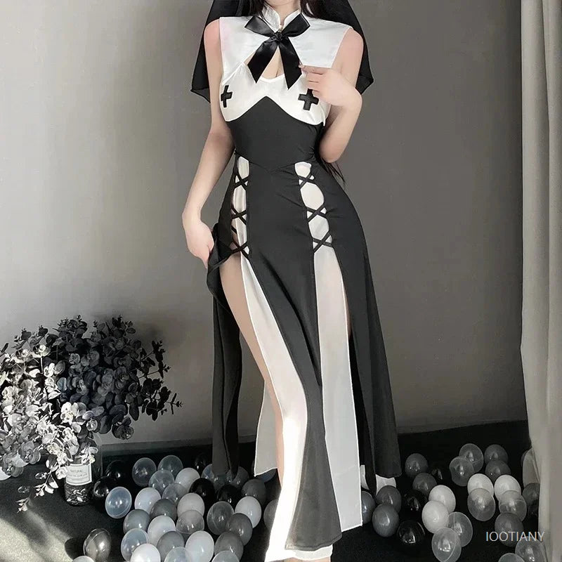 Cute Nun Costume Original Halloween Party Sister Roleplay Outfit Anime Girls Carnival Out Fancy Dress Sexy Women Cosplay Uniform