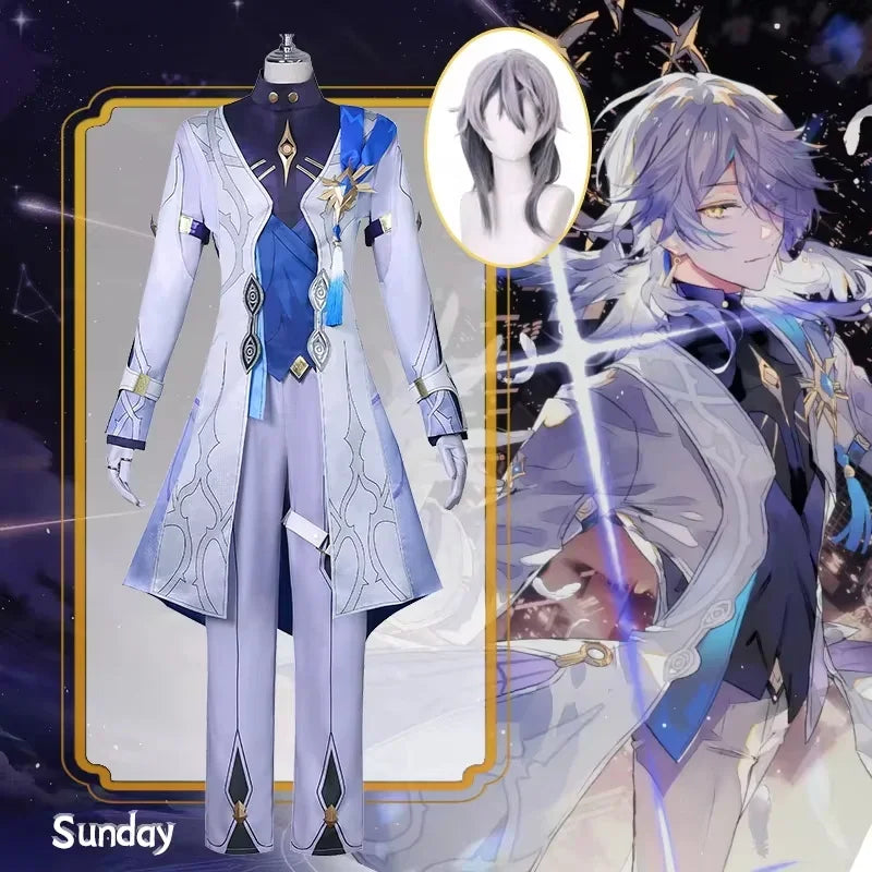 Honkai Star Rail Sunday Cosplay Costume Wig Headwear Game Character Outfits For Men Halloween Carnival Party Comic Con
