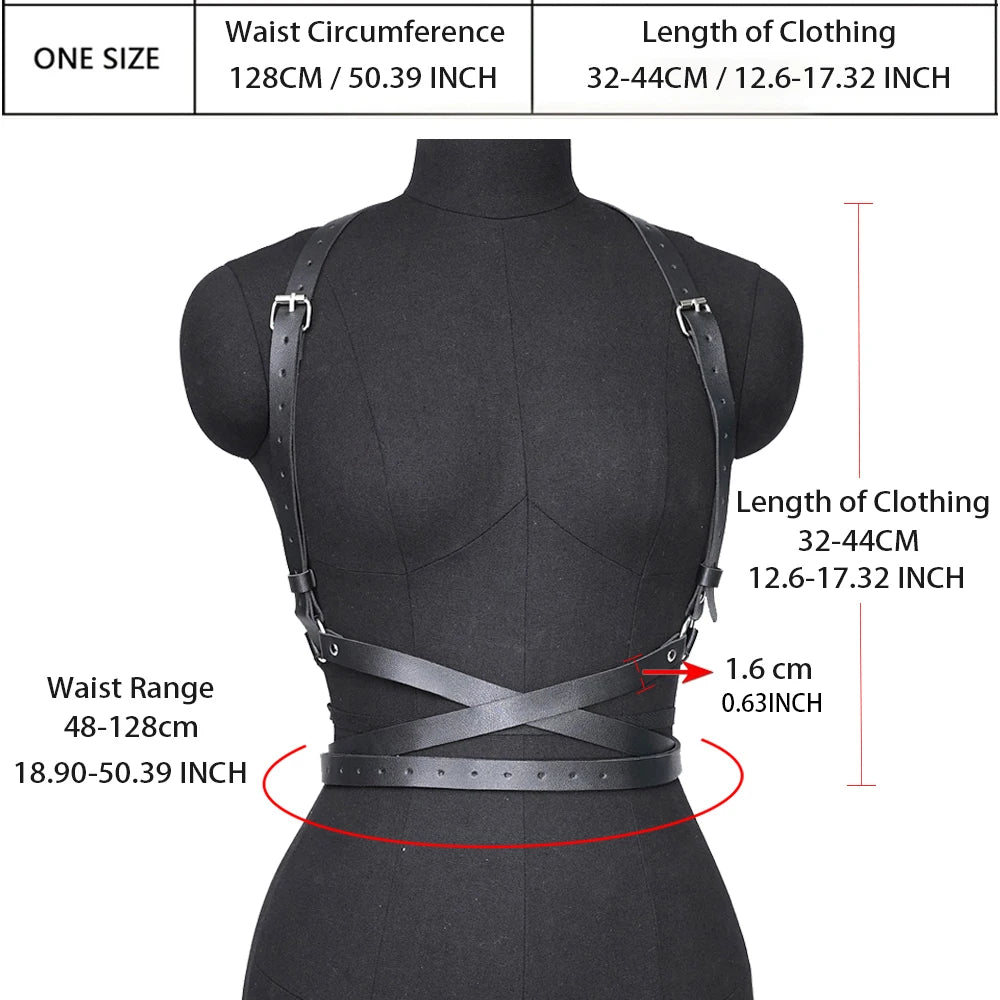 Women Fashion Punk Harness Belts Harajuku Chest Harness corsett Belt Suspenders for Women Waist Belt Gothic Clothing Accessories