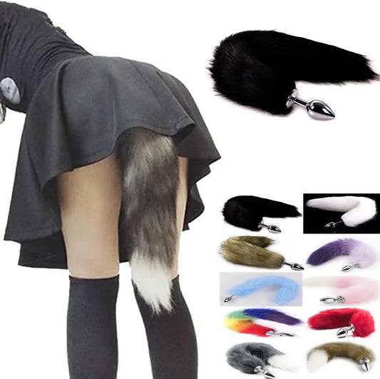 Sexy Foxtail Anal Plug Role Play BDSM Sex Toy Men's Prostate Massager Female Male Anal Plug 18+ Couple Flirting Adult Game Props