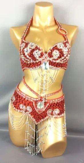 Beaded Sequins Wired bra+bottom