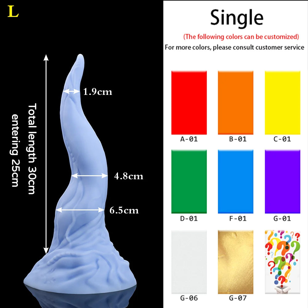35CM Blue/Black Silicone huge small-xl monster