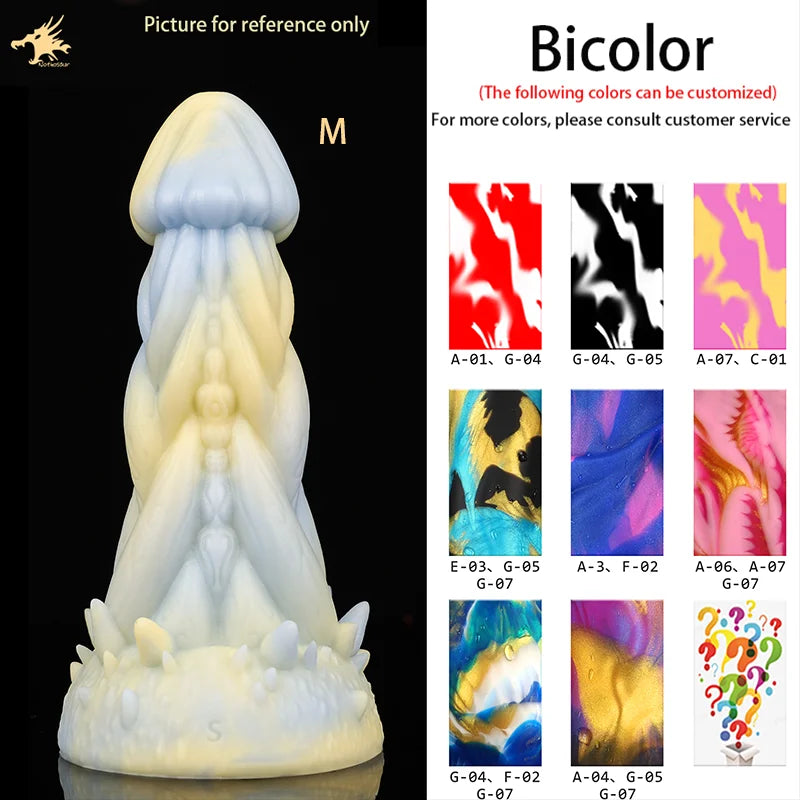 MOOM Liquid Silicone Anal Dildo Weird ALIEN Shape Huge MINI -XL