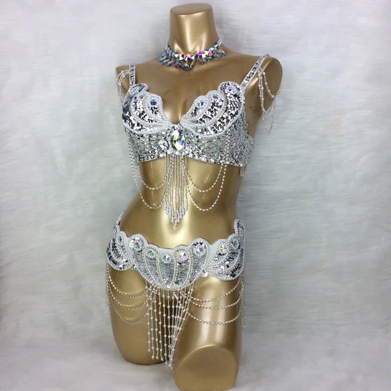 ASHBURN™ Beaded Luxe FESTIVAL Set – 3PC Festival Edition (Bra + Belt + Collar)