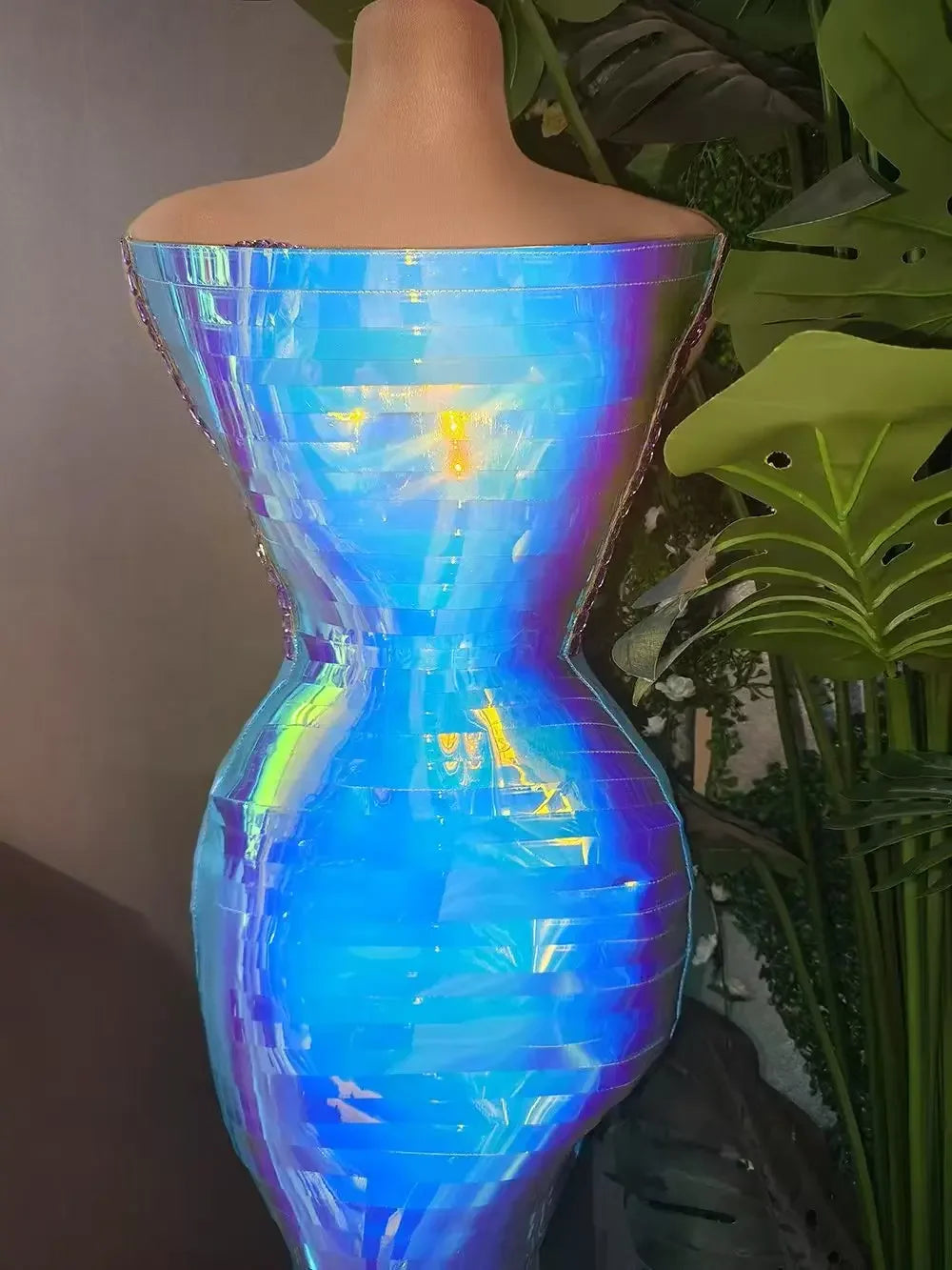 Sexy Shiny Blue Sequins Long Tube Dress Evening Prom Birthday Celebrate Dress Women Photo Shoot Wear Stage Costume Dianti
