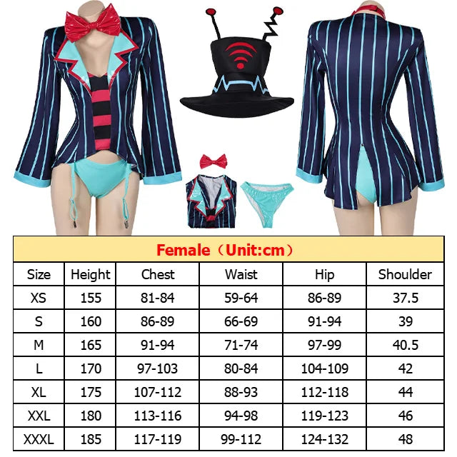 Vox Lingerie Cosplay Hat Cartoon Swimsuit Bikini Costume Tie for Women Adult Outfits Halloween Carnival Party Roleplay Suit