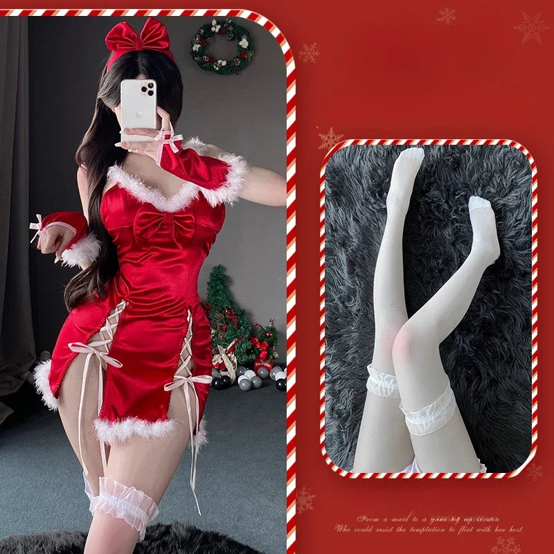 Christmas Sexy Lingerie Dress Sweet Bunny Girl Costume Rabbit Woman Set Cosplay Costume Role Play Uniform Stage Performance Set