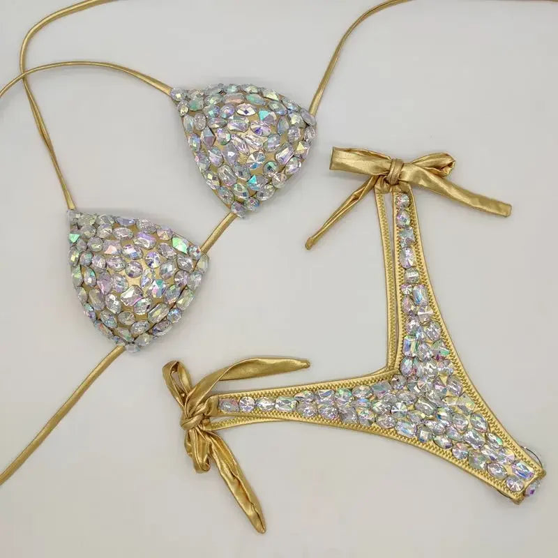2020 venus vacation rhinestone bikini set diamond swimwear sexy women bathing suit new style bling stones beachwear