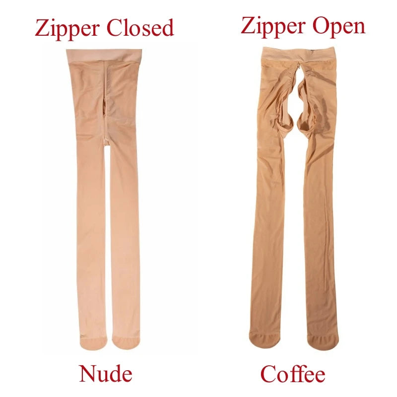 ASHBURN™ Gloss Sheen Zipper Tights – Second Skin Series