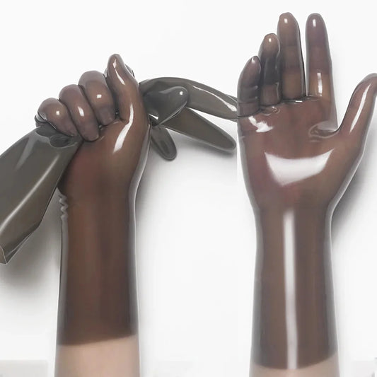 customizedLatex Gloves men smoky transparency socks Rubber Gloves Adult Unisex Seamless mask hood molding latex fetish