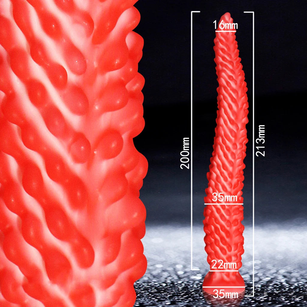 New Alien Tentacle Anal Plug Long Thick Dildo Spiral Silicone Large Butt Plug Suction Cup Anal Toy Adult Toy Men Women S- 8.39in M-11.34 in