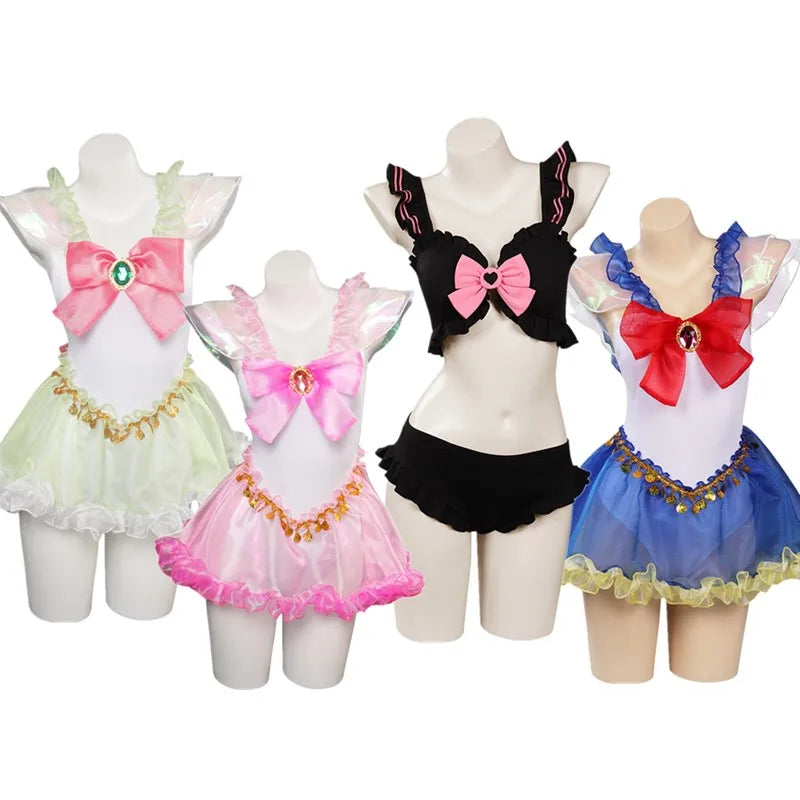 Sailor Anime Tsukino Cosplay Swimsuit Usagi Costume Adult Women Kawaii Jumpsuit Swimwear Outfits Halloween Carnival Party Suit