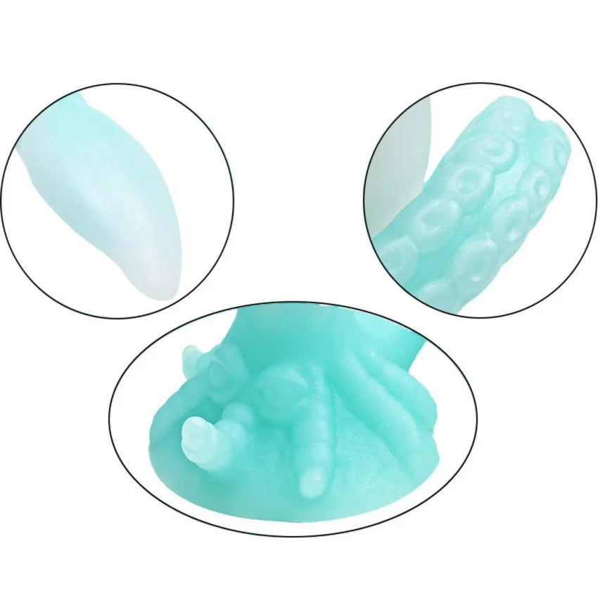 ASHBURN Luminous Anal Plug Dildo Stimulate Anus and Vagina Butt Plug Masturbator Soft Long Penis Anal Dilator Sex Toys for Women and Men
