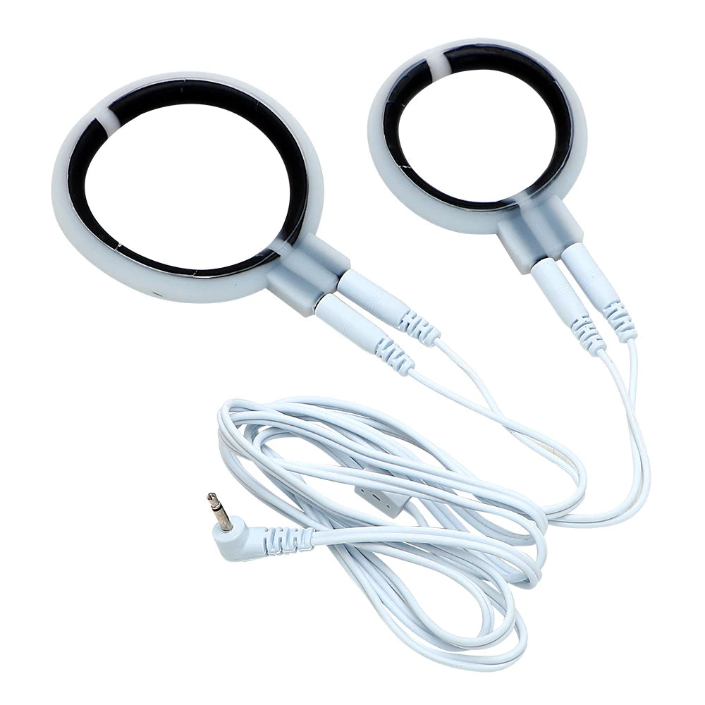 ASHBURNS Electro Shock Anal Butt Plug Electric Nipple Sucker Clamps E-stim Penis Plug Ring Cock Cage SM Chastity Couple Sex Medical Toys