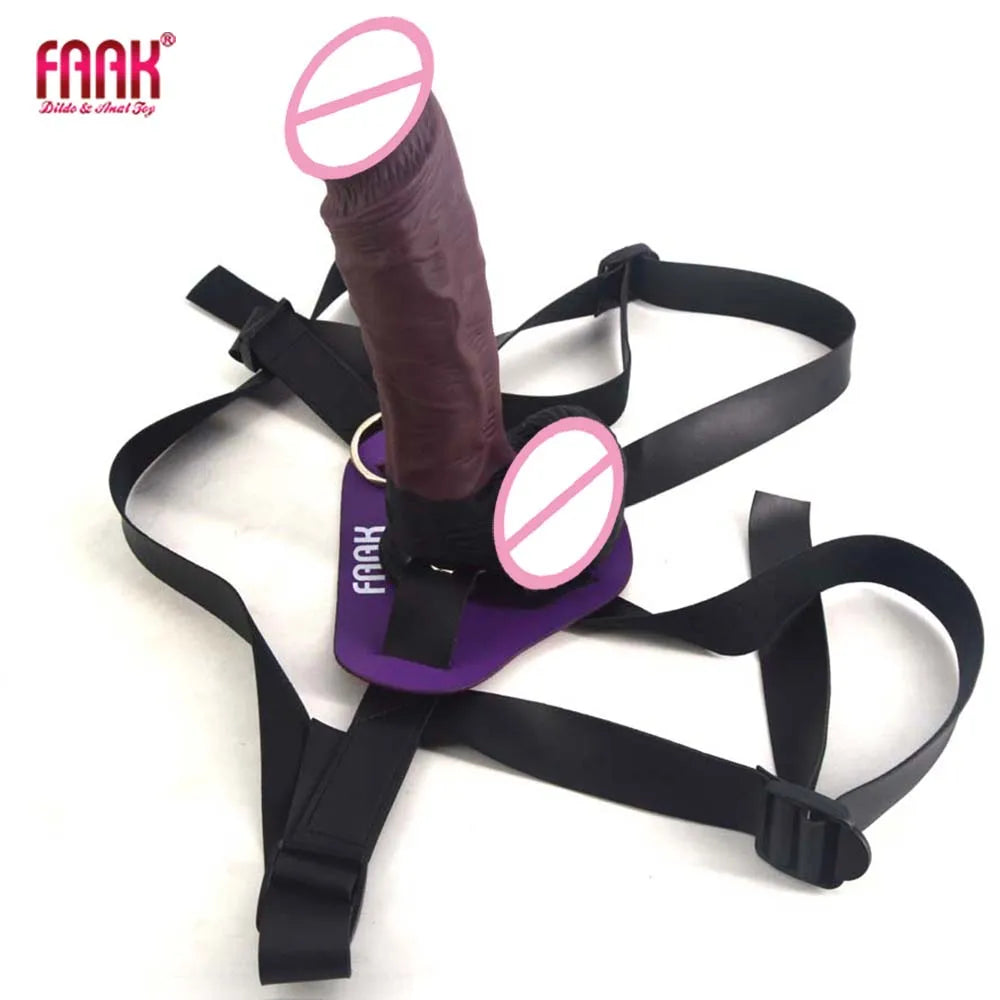 ASHBURN Strap On Large Penis With Suction Cup Strapon Realistic Dildo Genuine Leather Harness Flexible Soft Silicone Big Dong
