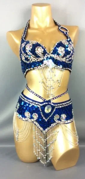 Beaded Sequins Wired bra+bottom