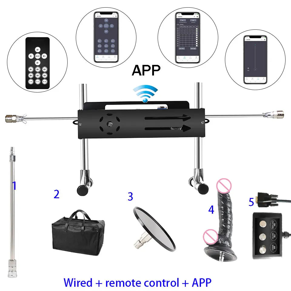 NEW Wireless APP Sex Machine with Amazing Features,Powerful,All Angle Adjustable,No Moveback Machine,200W motor, stroke 15cm