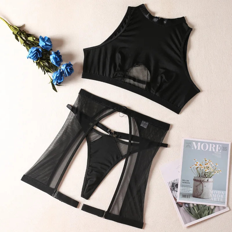 Sexy Female Lingerie Women Micro Underwear Wireless Underwear Stylish Perspective Solid Color Sexy Women's Bra Set New