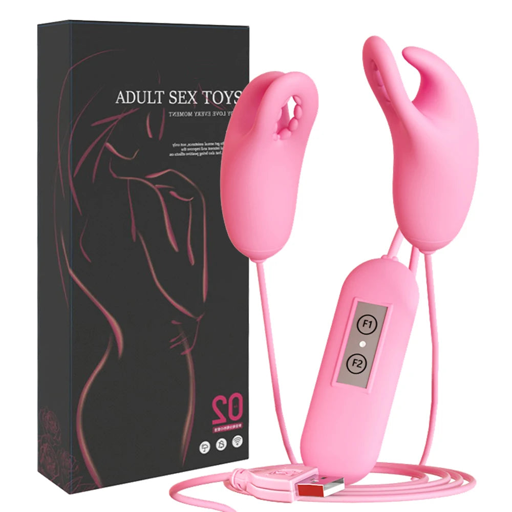 Nipple Clamp Vibrating Choker Vibrator For Women Breast Massage Fetish To Breast Labia Clip Stimulation Massager Bdsm Bondage