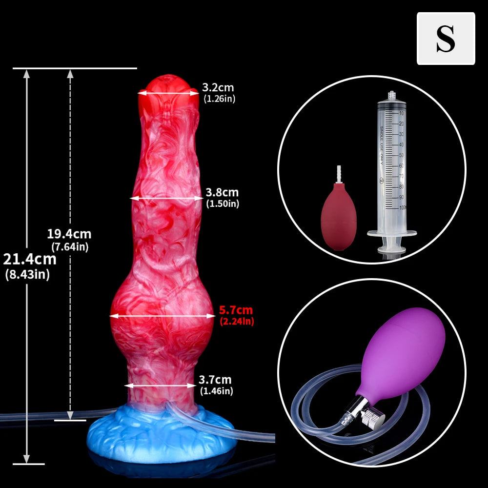 ASHBURN Knot Inflatable Ejaculation Dildo LARGE