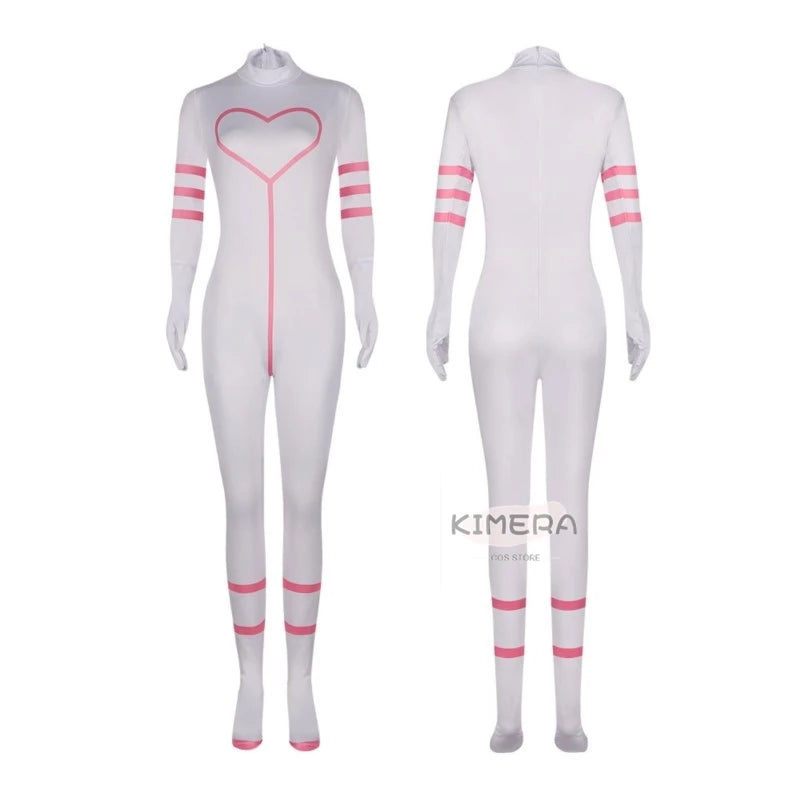 Hazbin Angel Dust Outfit Cosplay Hotel Costume Pink Wig Onsie Sexy Dance Set Clothes Anime Cosplay Angel Halloween Party Uniform